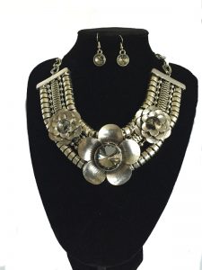 J0144 floral set necklace