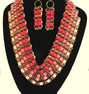 J0151 Fashion Forward Pink Set Necklace