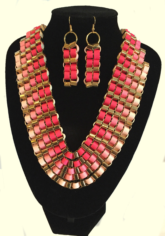 J0151 Fashion Forward Pink Set Necklace