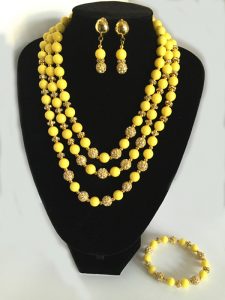 J0154 Yellow Canary Set Necklace