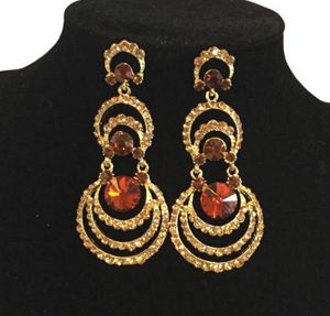 J0159 Gold & Brown Tone Earrings