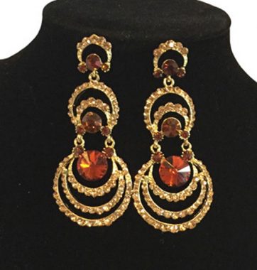 J0159 Gold & Brown Tone Earrings