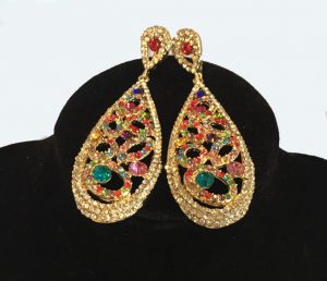 J0161 Colourful Embellished Earrings