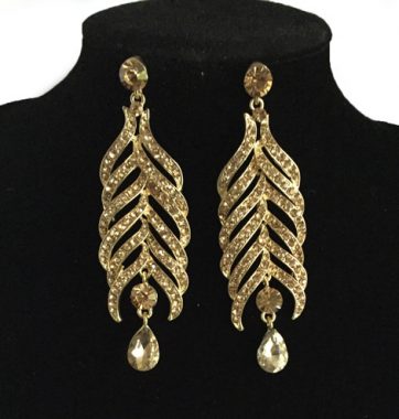 J0181 Gold Hanging Tree Earrings