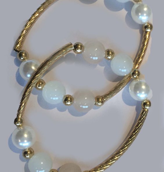 J0218 Gold & Pearl Bracelets