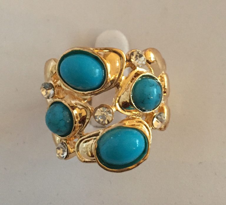 J0245 Gold & Turquoise Ring